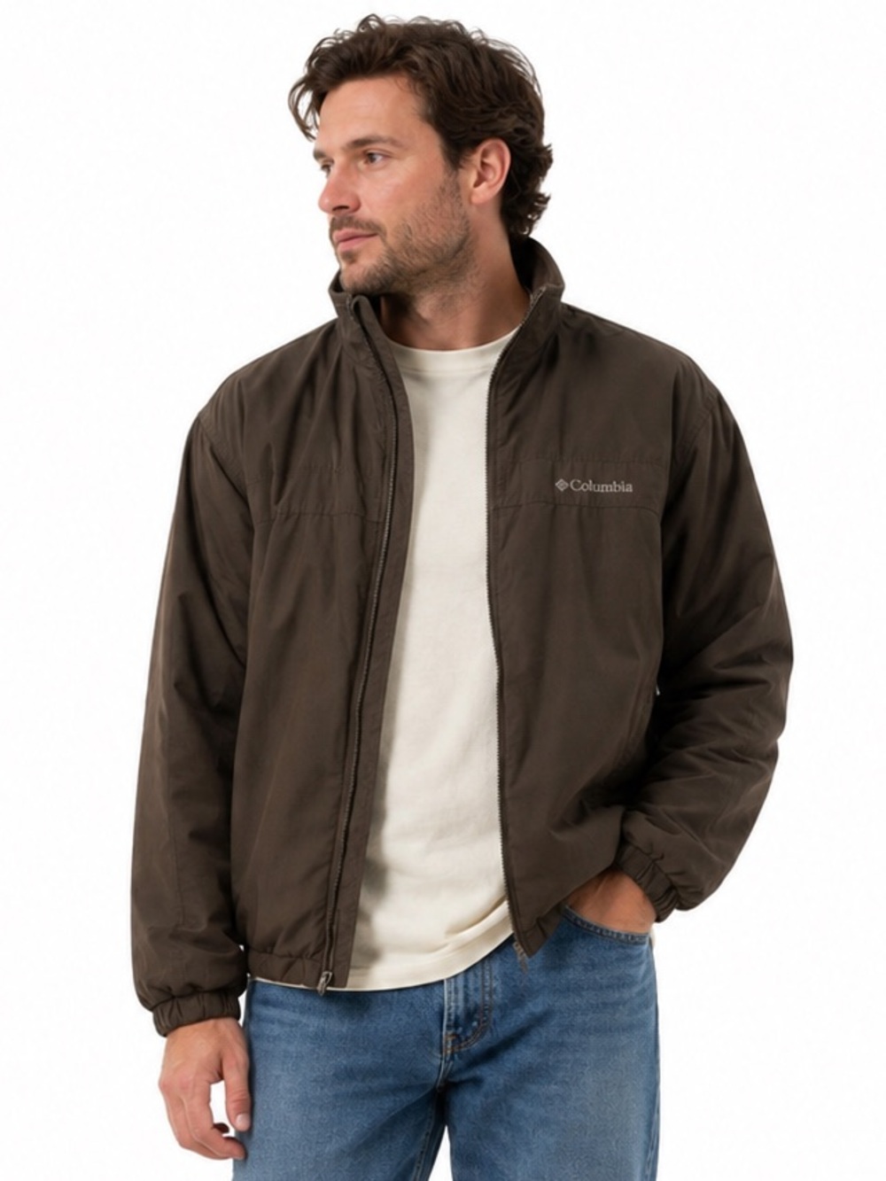 Columbia Sportswear Brown Fleece-Lined Shell Jacket Size L Men’s